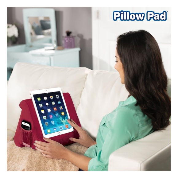 NIB as seen on TV pillow pad holder for iPad and tablet. Burgundy or blue - Picture 2 of 5